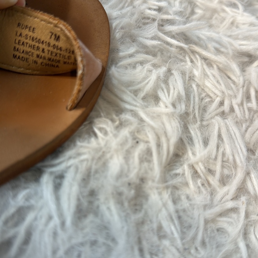 Anthropologie Latigo Womens Shoes Rupee Sandals Leather Flat Crochet Boho 7 - Picture 8 of 11